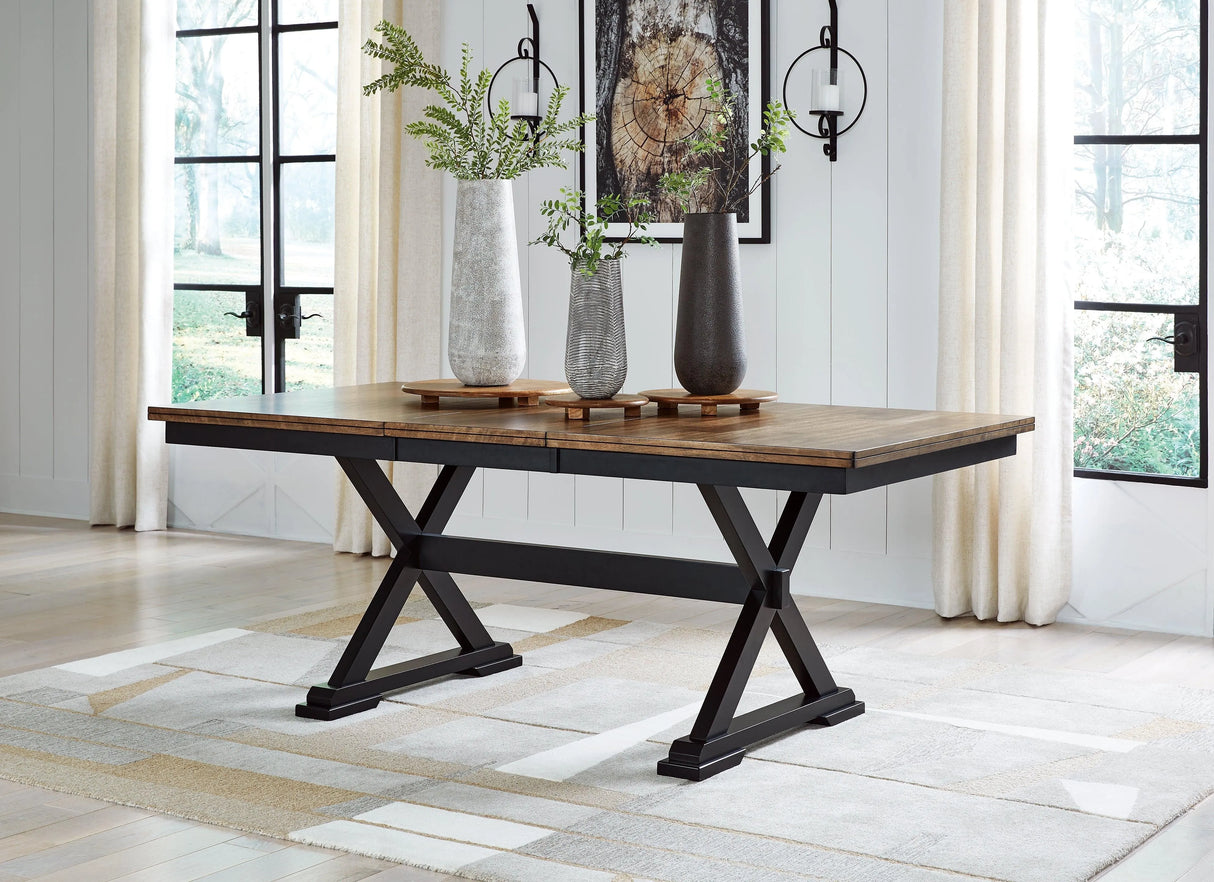 Wildenauer Brown/Black Dining Table and 8 Chairs by Ashley at Eve Furniture