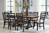 Wildenauer Brown/Black Dining Table and 8 Chairs by Ashley at Eve Furniture
