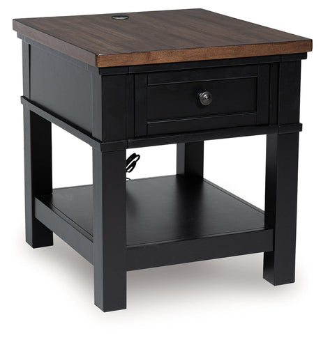 Wildenauer Brown/Black End Table by Ashley at Eve Furniture