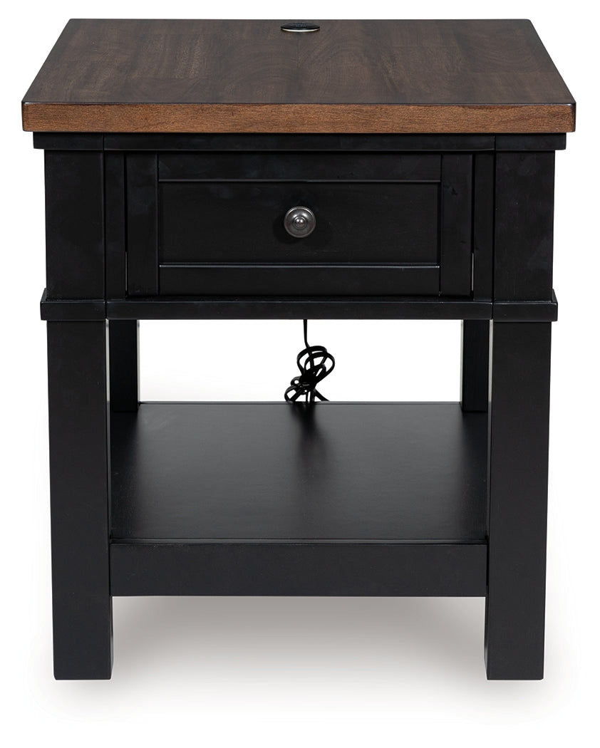 Wildenauer Brown/Black End Table by Ashley at Eve Furniture