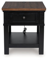 Wildenauer Brown/Black End Table by Ashley at Eve Furniture