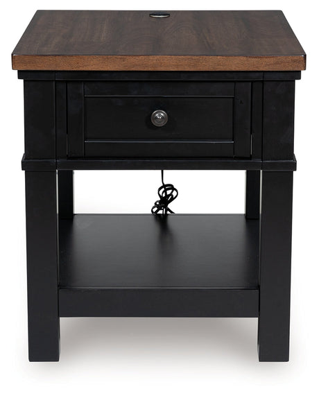 Wildenauer Brown/Black End Table by Ashley at Eve Furniture