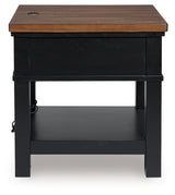 Wildenauer Brown/Black End Table by Ashley at Eve Furniture