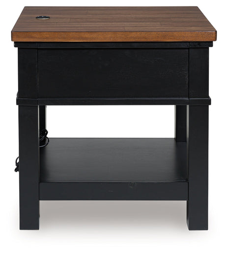 Wildenauer Brown/Black End Table by Ashley at Eve Furniture