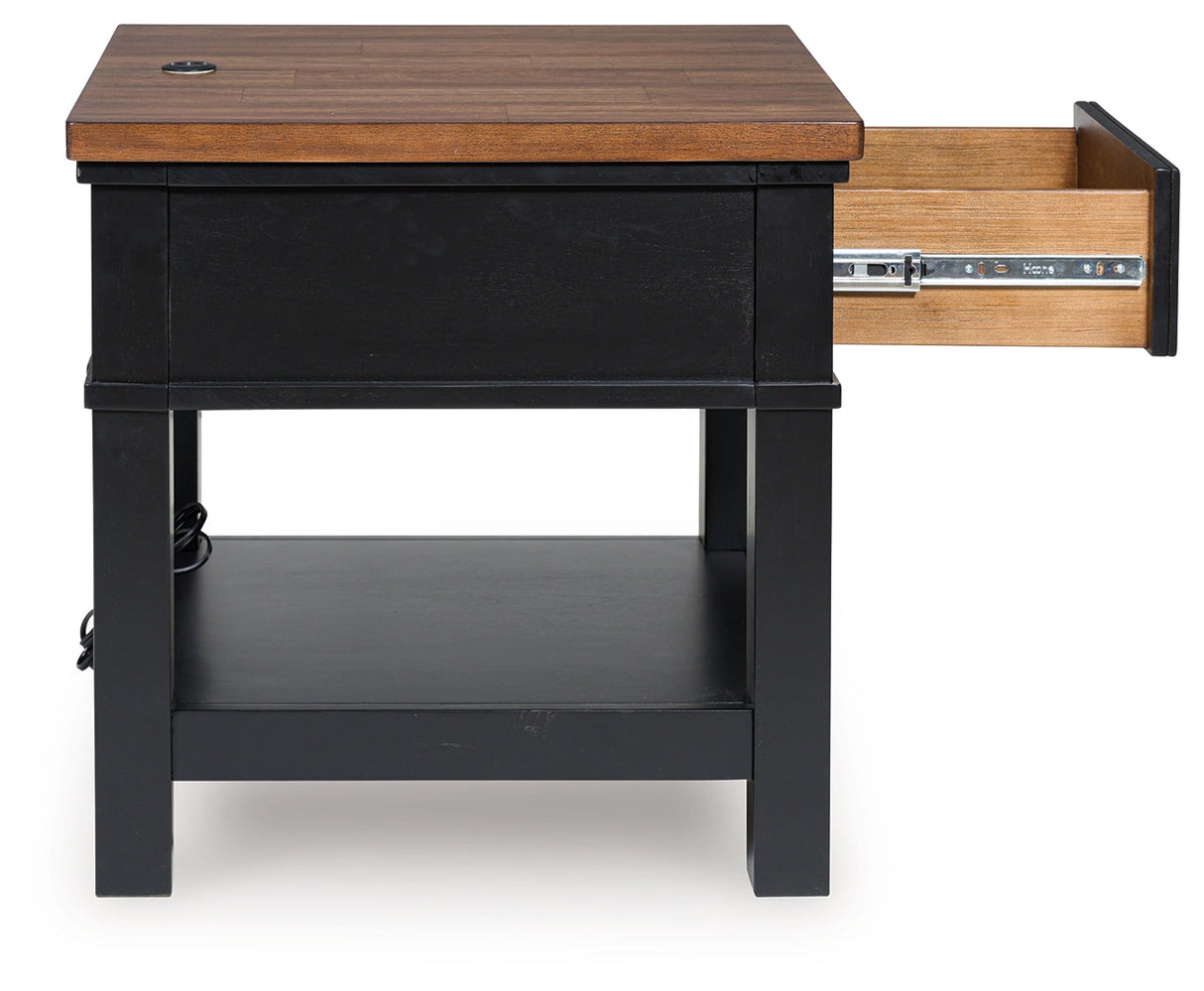 Wildenauer Brown/Black End Table by Ashley at Eve Furniture