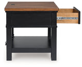 Wildenauer Brown/Black End Table by Ashley at Eve Furniture