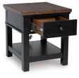 Wildenauer Brown/Black End Table by Ashley at Eve Furniture