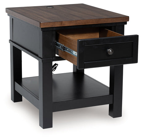 Wildenauer Brown/Black End Table by Ashley at Eve Furniture