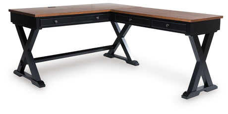 Wildenauer Brown/Black Home Office Desk by Ashley at Eve Furniture