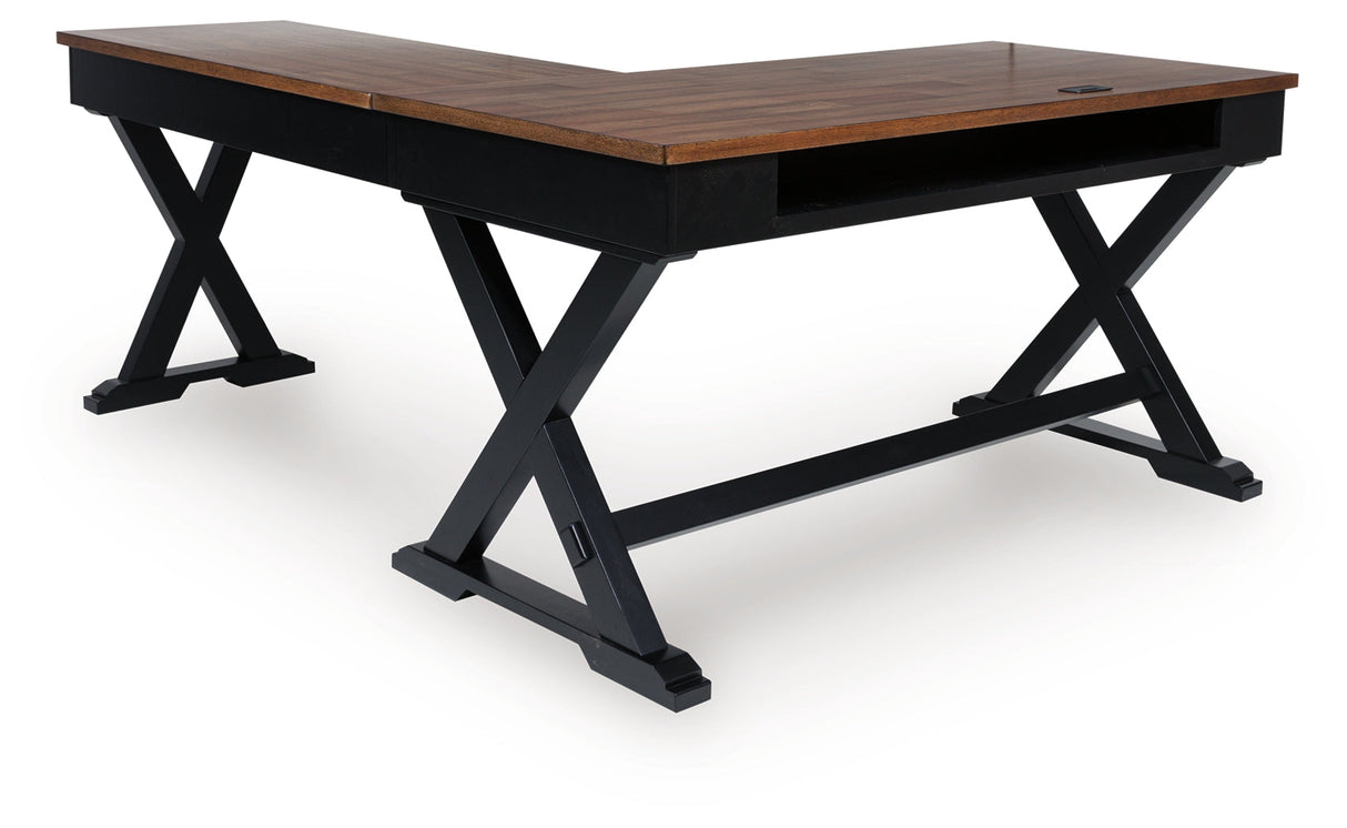 Wildenauer Brown/Black Home Office Desk by Ashley at Eve Furniture
