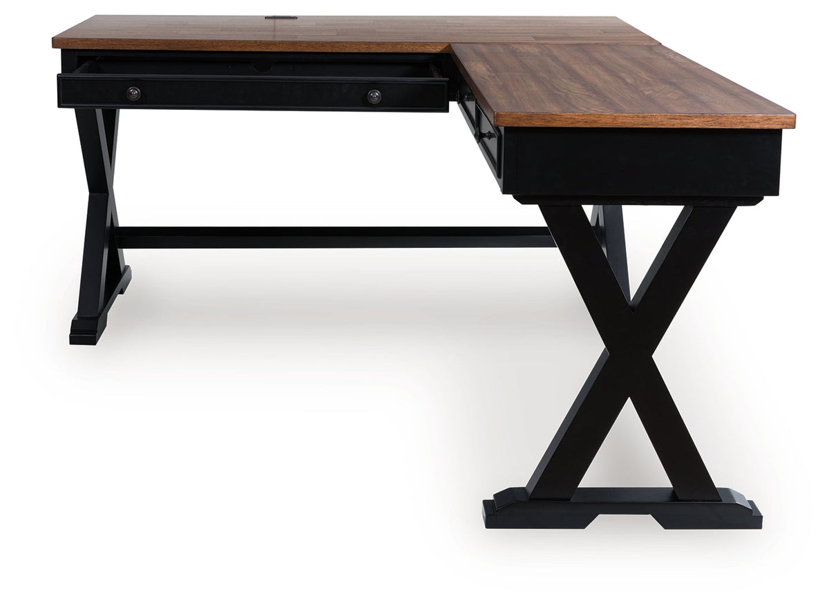 Wildenauer Brown/Black Home Office Desk by Ashley at Eve Furniture