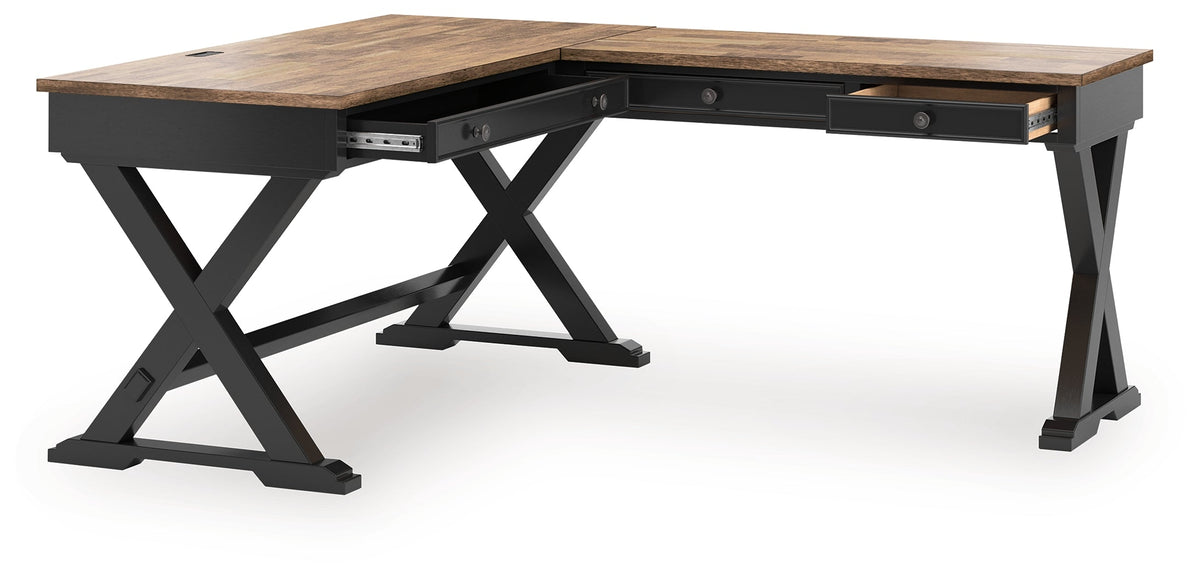 Wildenauer Brown/Black Home Office Desk by Ashley at Eve Furniture