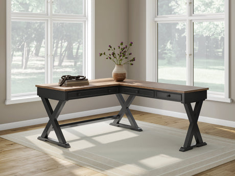 Wildenauer Brown/Black Home Office Desk by Ashley at Eve Furniture
