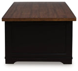 Wildenauer Brown/Black Lift-Top Coffee Table by Ashley at Eve Furniture
