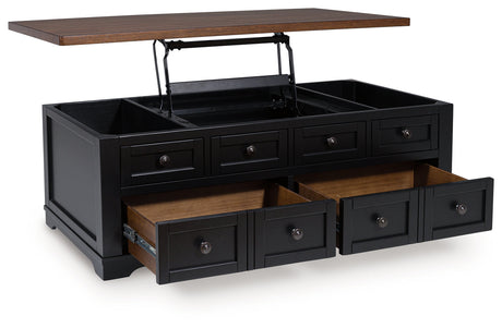 Wildenauer Brown/Black Lift-Top Coffee Table by Ashley at Eve Furniture