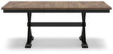 Wildenauer Dining Table and 6 Chairs and Bench in Brown/Black by Ashley at Eve Furniture