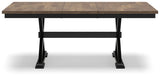 Wildenauer Dining Table and 6 Chairs and Bench in Brown/Black by Ashley at Eve Furniture