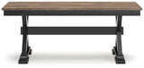 Wildenauer Dining Table and 6 Chairs and Bench in Brown/Black by Ashley at Eve Furniture