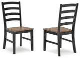 Wildenauer Dining Table and 6 Chairs and Bench in Brown/Black by Ashley at Eve Furniture