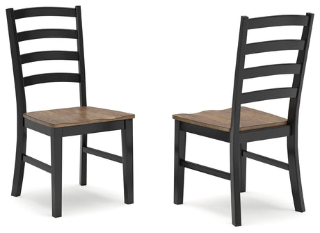 Wildenauer Dining Table and 6 Chairs and Bench in Brown/Black by Ashley at Eve Furniture