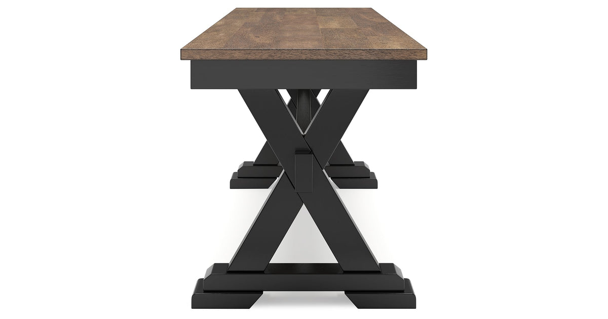 Wildenauer Dining Table and 6 Chairs and Bench in Brown/Black by Ashley at Eve Furniture