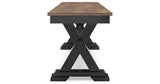 Wildenauer Dining Table and 6 Chairs and Bench in Brown/Black by Ashley at Eve Furniture