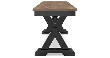 Wildenauer Dining Table and 6 Chairs and Bench in Brown/Black by Ashley at Eve Furniture