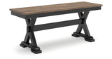 Wildenauer Dining Table and 6 Chairs and Bench in Brown/Black by Ashley at Eve Furniture