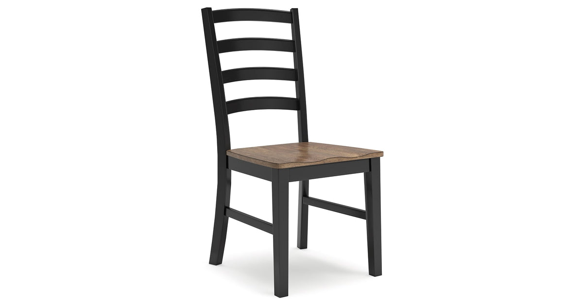 Wildenauer Dining Table and 6 Chairs and Bench in Brown/Black by Ashley at Eve Furniture