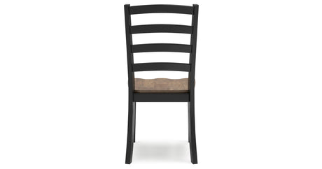 Wildenauer Dining Table and 6 Chairs and Bench in Brown/Black by Ashley at Eve Furniture
