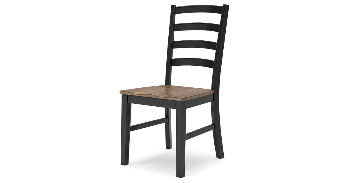 Wildenauer Dining Table and 6 Chairs and Bench in Brown/Black by Ashley at Eve Furniture