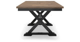 Wildenauer Dining Table and 6 Chairs and Bench in Brown/Black by Ashley at Eve Furniture