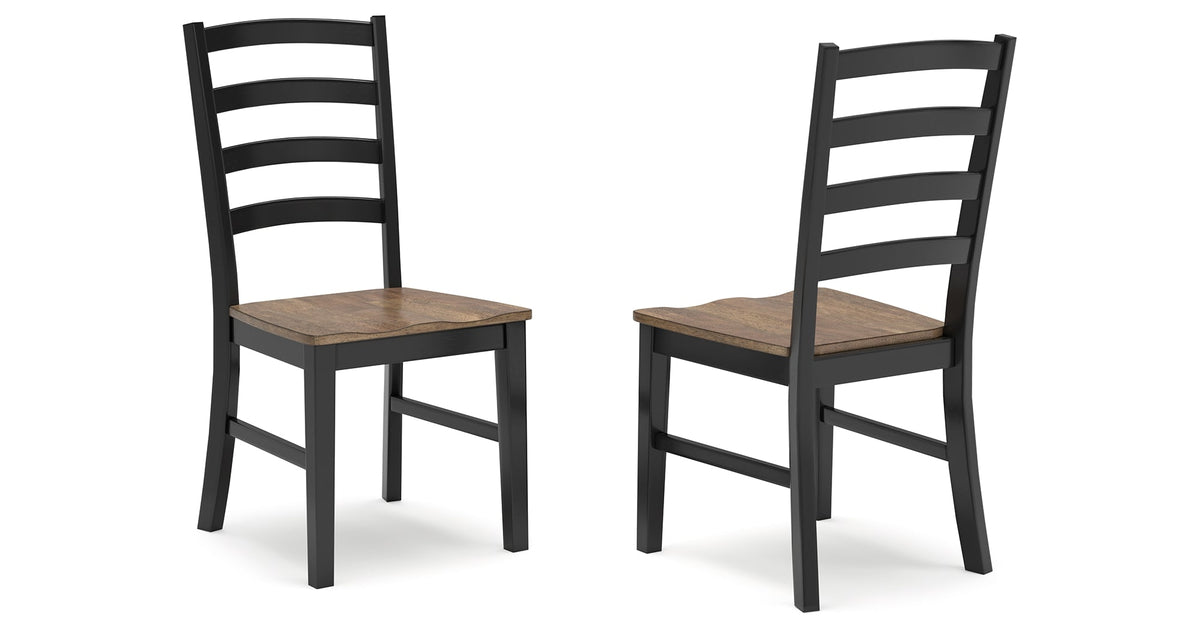 Wildenauer Dining Table and 6 Chairs and Bench in Brown/Black by Ashley at Eve Furniture