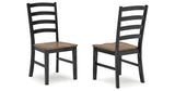 Wildenauer Dining Table and 6 Chairs and Bench in Brown/Black by Ashley at Eve Furniture