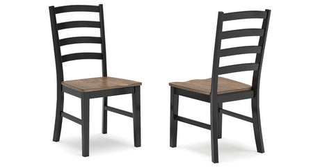 Wildenauer Dining Table and 6 Chairs and Bench in Brown/Black by Ashley at Eve Furniture