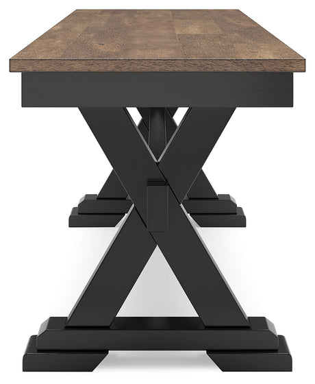 Wildenauer Dining Table and 6 Chairs and Bench in Brown/Black by Ashley at Eve Furniture