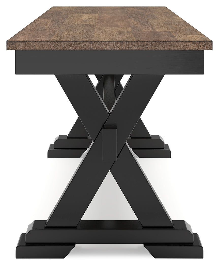 Wildenauer Dining Table and 6 Chairs and Bench in Brown/Black by Ashley at Eve Furniture
