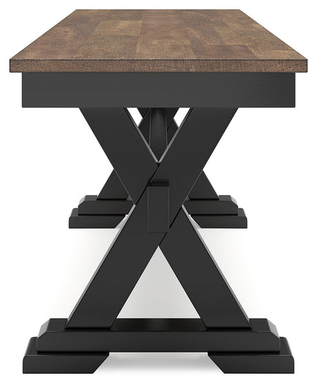Wildenauer Dining Table and 6 Chairs and Bench in Brown/Black by Ashley at Eve Furniture