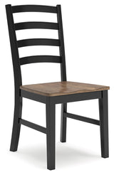 Wildenauer Dining Table and 6 Chairs and Bench in Brown/Black by Ashley at Eve Furniture
