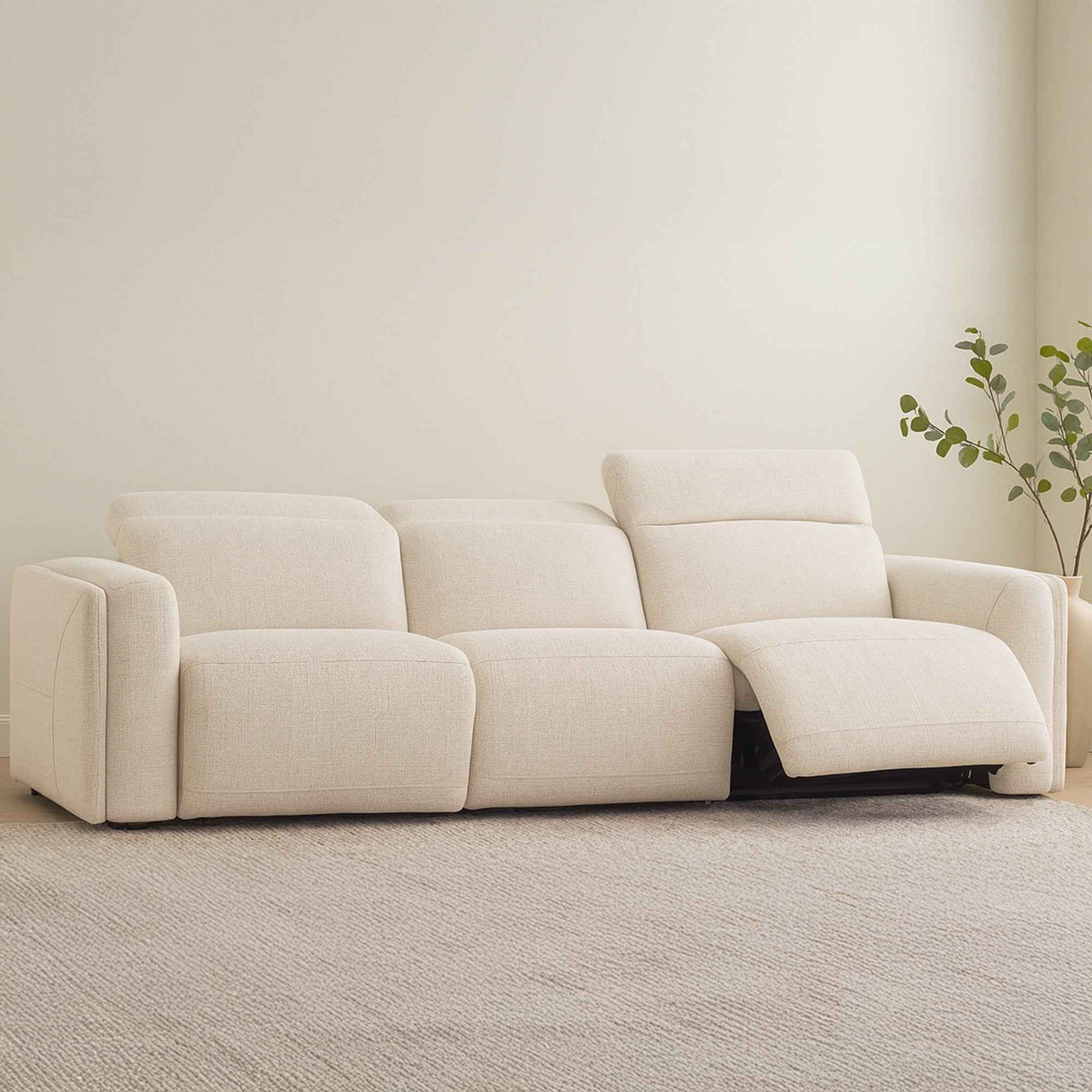 Wilder Flecked Oat Power Recliner Sofa by Moe's Home at Eve Furniture