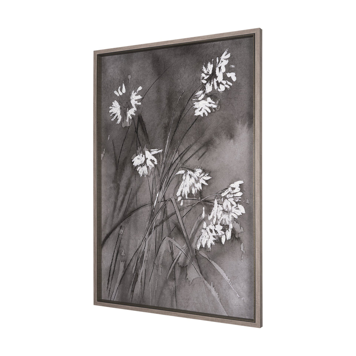 Wildflowers I Charcoal by Mercana Studio a Hand Embellished Textured Framed Art Print by Mercana at Eve Furniture