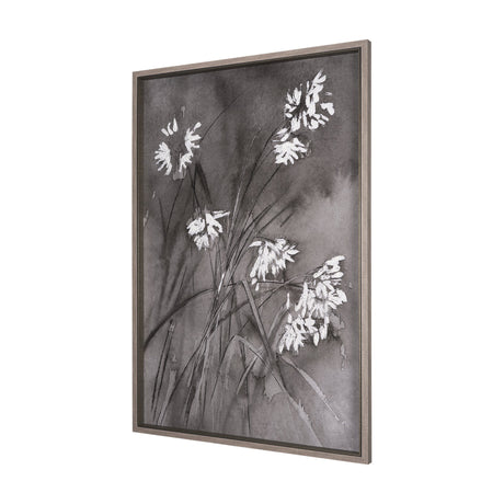 Wildflowers I Charcoal by Mercana Studio a Hand Embellished Textured Framed Art Print by Mercana at Eve Furniture