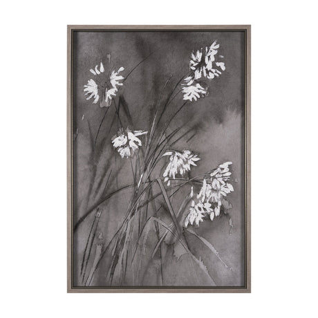 Wildflowers I Charcoal by Mercana Studio a Hand Embellished Textured Framed Art Print by Mercana at Eve Furniture