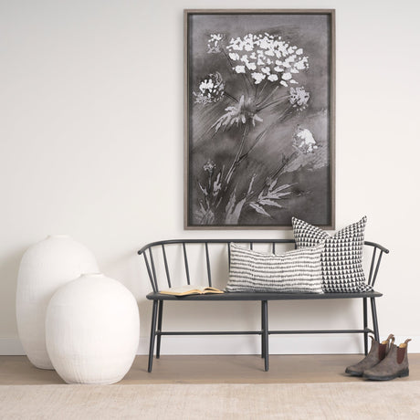 Wildflowers II Charcoal by Mercana Studio a Hand Embellished Textured Framed Art Print by Mercana at Eve Furniture
