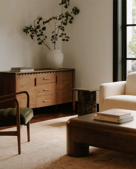 Wiley 3 Drawer Sideboard Vintage Brown by Moe's Home at Eve Furniture