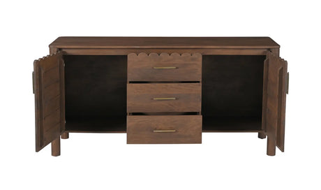 Wiley 3 Drawer Sideboard Vintage Brown by Moe's Home at Eve Furniture