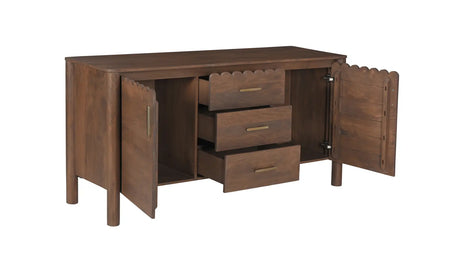 Wiley 3 Drawer Sideboard Vintage Brown by Moe's Home at Eve Furniture