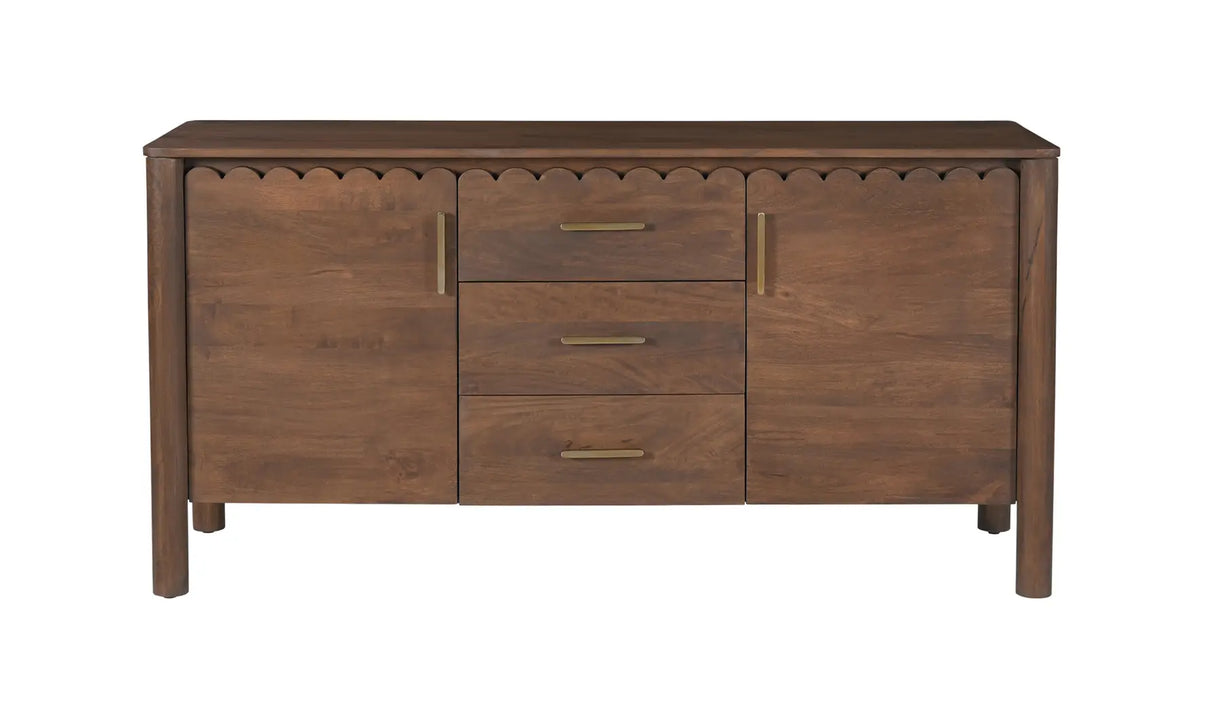 Wiley 3 Drawer Sideboard Vintage Brown by Moe's Home at Eve Furniture