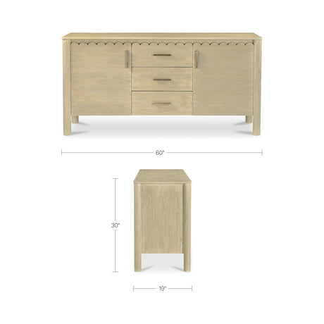 Wiley Natural 3 Drawer Sideboard by MOES at Eve Furniture