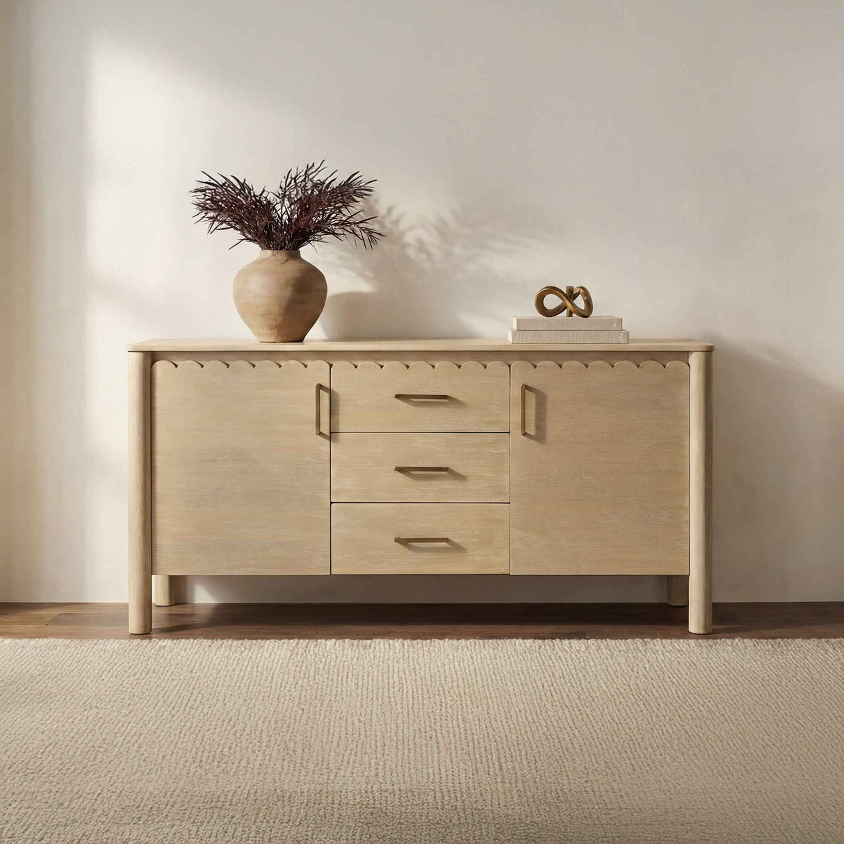 Wiley Natural 3 Drawer Sideboard by Moe's Home at Eve Furniture